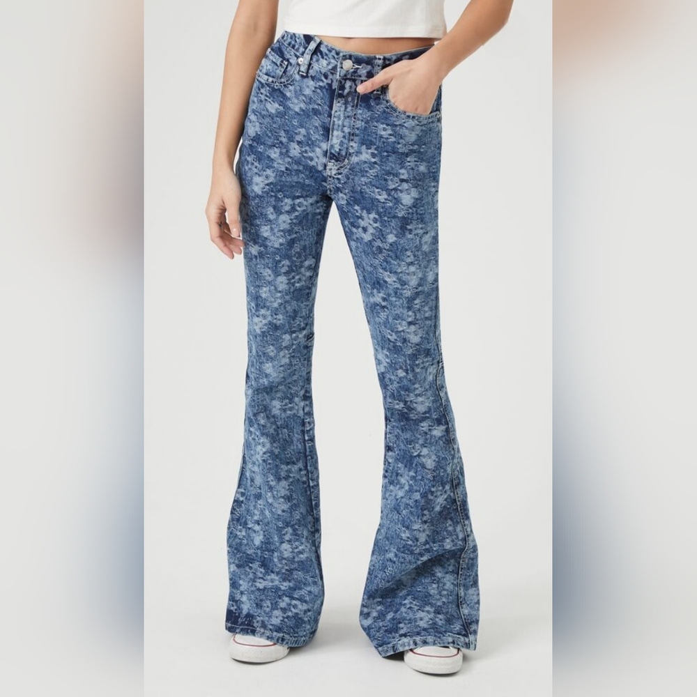 Floral Print High-rise Flare Jean Size 24 🌟NWOT🌟